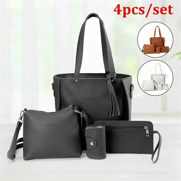 4Pcsset Crossbody Bags Women Bag Set Pattern Leather Should…