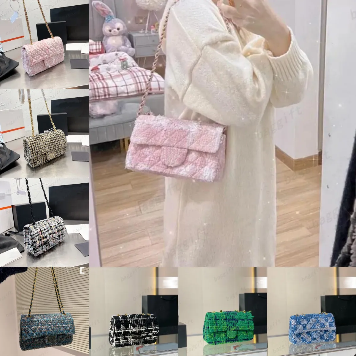 women ccity woolen cloth series cf chain flap bags designer quilted matelasse handbag multi woven wallet shoulder plush clutch ladies crossb
women ccity woolen cloth series cf chain flap bags designer quilted matelasse handbag multi woven wallet shoulder plush clutch ladies crossb
