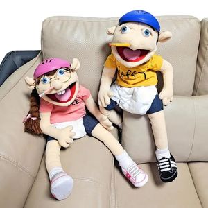 60cm Giant Feebee Jeffy Puppet Plush Hat Game Toy Boy Girl Cartoon Hand Puppet Planche Doll Talk Show Party Props Christmas Gift 240328