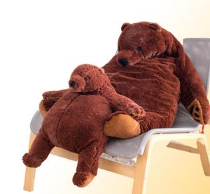 60cm100cm Brown Bear Bear Djungelskog Toys Plush Bear Teddy Juguetes Aquipando Resaje de almohada VIP LJ2011267955185