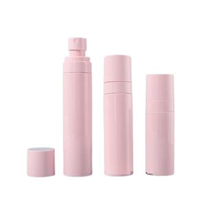 Bouteille de pulvérisation en plastique PET rose, rechargeable, PP blanc, atomiseur, Lotion, emballage cosmétique, bouteille de parfum vide, 60ml, 80ml, 100ml