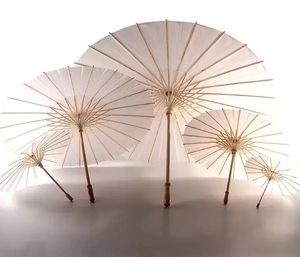 60 uds sombrillas de boda nupcial sombrillas de papel blanco artículos de belleza Mini paraguas artesanal chino diámetro 52cm