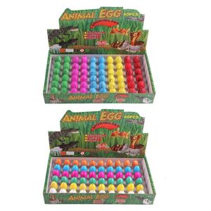 60PCS Thème de Pâques à couver des oeufs de dinosaures Kits scientifiques Dino Egg Toys poussent dans l'eau Hatch Egg Crack Couleurs assorties Oeufs de dinosaure 240322