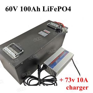 Batterie lifepo4 60V 100ah avec BMS pour moto électrique 3000W 4000W, véhicules de patrouille, machine agricole + chargeur 10a