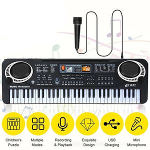 61 touches enfants clavier électronique piano avec microphone instrument de musique USB numérique orgue électrique cadeaux jouets pour enfants 240124