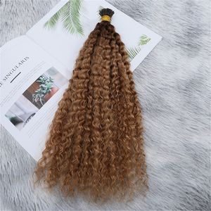 Ombre color I tip Extensiones de cabello Curly Micro Links Prebonded Keratin itip hair extension 100g