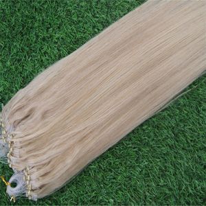 613 extensiones de cabello humano rubio micro loop 100g 7a 100% Remy Hair Straight micro bead extensions 100pcs
