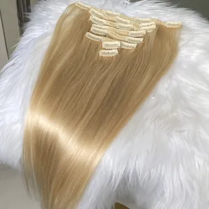 613 Clip ondulé droit soyeux dans les extensions de cheveux 100 g / lot Meilleure vente de cheveux bruts vierges péruviens brésiliens malaisiens indiens 100% Remy tissages de cheveux humains