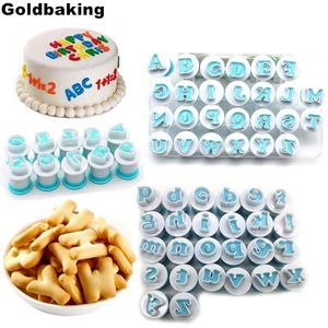 62PCS Alphabet Numéro Biscuit Moule Minuscule Majuscule Lettre Cookie Timbre Embosser Cookie Cutter Fondant Gâteau Décoration Outil 201333U