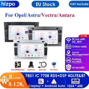 Lecteur GPS de voiture 64G 4G-LTE Android 2 Din pour Opel Astra H J 2004 Vectra Vauxhall Antara Zafira Corsa C D Vivaro Meriva Veda Radio