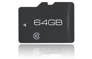 Carte mémoire 64 Go Classe 10 TransFlash TF sans marque avec adaptateur + emballage de vente au détail pour téléphones, appareils photo, tablettes PC