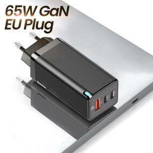 Livraison gratuite Chargeur GaN 65W Charge rapide 4.0 3.0 Type C PD Chargeur USB avec QC 4.0 3.0 Chargeur rapide portable pour iP pour ordinateur portable Xiaomi