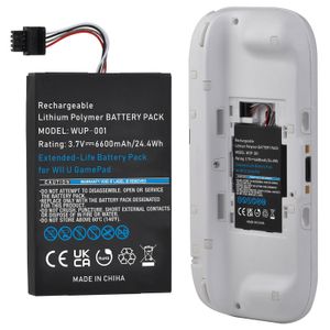 6600mah Wii U GamePad Battery Remplacement de batterie rechargeable Pack de batterie pour Nintendo Wii U Controller