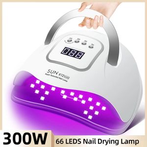 66leds lampe à LED UV puissante pour ongles Sécheur à ongles 280W pour guérir tout vernis à ongles en gel avec équipement de salon de manche de détection de mouvement 231227