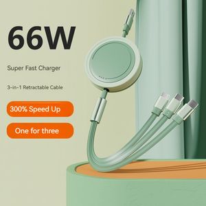 Câble de charge ultra rapide 66 W pour téléphone portable Android et Apple avec une longueur de 1,1 m Vente complète de bonne qualité Prise en charge TYPE-C, interface Lightning Câble USB cellulaire évolutif