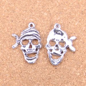 67 pièces Antique argent Bronze plaqué pirate squelette crâne pendentif à breloques collier à faire soi-même Bracelet résultats de Bracelet 27*20mm