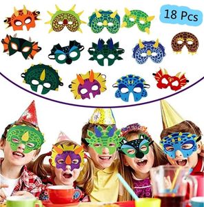 681218 PCS Dinosaur Party Masks Elastic and Felt Child Maques Dragon Face Mask For Kids Themed Masquerade Halloween Gift 22074072450