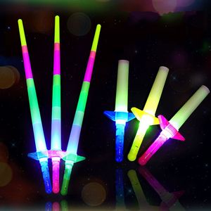 Palo luminoso telescópico de 68CM, luz Flash, espada fluorescente, concierto, Navidad, carnaval, juguetes, regalo para niños