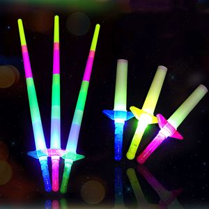 Palo luminoso telescópico de 68CM, luz Flash, espada fluorescente, concierto, Navidad, carnaval, juguetes, regalo para niños LX55
