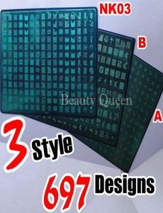697 Designs A B NK03 Nail Art Grande plaque d'estampage tampon xxl Image SPROCH IMPLATE MODE DIY4270503