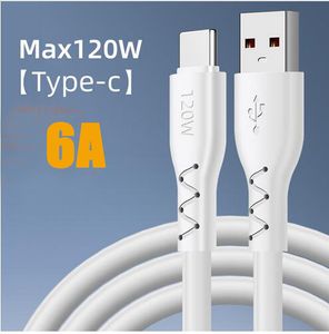 6A USB Type C Micro Data Cable 1M 3FT Cordon de charge rapide Android Adaptateur de chargeur super rapide PD 120W Max Lignes PD pour Huawei Xiaomi Samsung Smart Phone dans un sac OPP