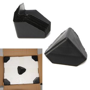 Tapa protectora de esquina de triángulo de plástico negro de 6cm * 6cm para protectores de esquina de caja de cartón exprés