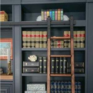 Bibliothèque coulissante en acier noir de Style rustique, 6 à 16 pieds, échelle de bureau, quincaillerie, ensemble de rails, Kit de rouleaux sans échelle 2927