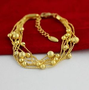 6layer perles chaîne 18k jaune rempli de bracelet pour femmes remplies bijoux de mode7907772