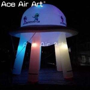 6m H Modelo de OVNI inflable de pie blanco Durable Oxford Nave espacial Cosas naturales con soplador de aire para decoración de eventos/promoción/actividades Hecho por Ace Air Art