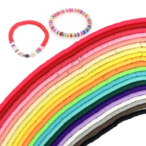 Espaciador de disco con cuentas de arcilla de colores de 6MM, pulsera, collar, espaciadores, bricolaje, abalorio suelto bohemio, accesorios de joyería