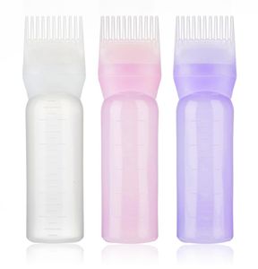 6Oz Hair Dye Bottle With Comb Plastic Roots Combs Applicator Oiling Bottles Brush Dispensing Salon Coloring Dyeing Dry Clean 120ml1177811