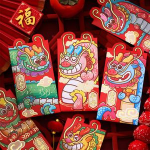 Sobres rojos de Año Nuevo Chino, paquetes de sobres de dinero de la suerte del Año Nuevo Lunar del dragón para suministros para fiestas del Festival de Primavera de 2024, 6 unidades