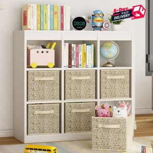 6 pièces boîte de rangement en tissu avec poignée vêtements placard tiroir organisateur de rangement pliable 11 pouces armoire Cube bacs de rangement panier 240129