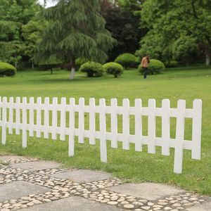 6pcs Garden Fence Rot Proof Wood Picket Back Fence Courtodoor Flower Lawn Grass Fence Piquet Garde de clôture Decor