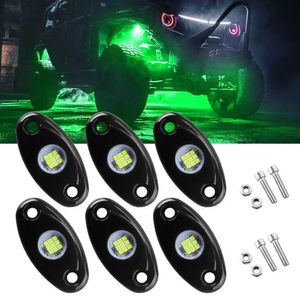 Kit de luces LED de roca, lámpara de ambiente para camión todoterreno, SUV, 4x4, ATV, barco, aparejo de sendero bajo brillo, verde, rojo, Bule 9, 6 uds.