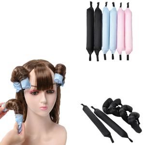 6 uds Lazy Heatless Curling Rod diadema sin calor rizos de seda rodillos para el cabello durmiente suave rizadores de pelo varilla de espuma herramientas de peinado 240115