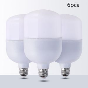 Ampoule LED E27 10W 15W 20W 30W, sans scintillement, lampe à économie d'énergie 220V, projecteur, lampes de Table, 6 pièces/lot