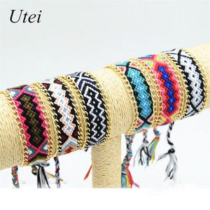 6 UNIDS Estilo Mixto Increíble Cuerda de Algodón Hecha A Mano Cuerda Amistad Pulsera Mujeres Y Hombres Pulsera Para Invierno Y Summer236K