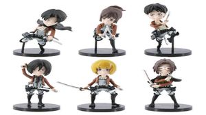 6pcSet Attack sur Titan Anime Figure Rivaille Figure Mikasa Action Figure Eren Jaeger Figurine Modèle Figurine Toy H11241260523