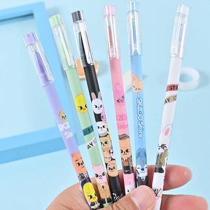 6Pcsset Stray Kids Kawaii Cartoon Skzoo Erasable Gel Pen 05mm Blue Ink Cute School Office Supplies Writing Stationery Gift 240111