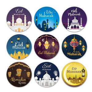 6 unidades/hoja de pegatinas de Ramadán, etiqueta adhesiva de regalo musulmana Eid Mubarak, etiquetas Kareem para fiesta Eid Al Fitr
