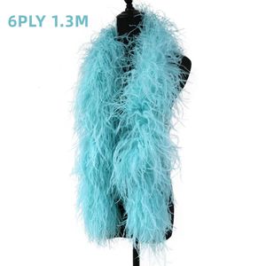 6Ply Fluffy Teñido Plumas de Avestruz Boa Cinta 1 1.3 2 3 Metros Ropa de Fiesta de Boda Vestido Mantón Decoración Costura Artesanía Pluma 231222