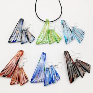 6sets Fashion Couteau Mélange Couleurs Collier Murano Collier en verre