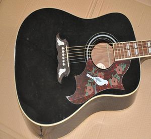 Guitare acoustique 6 cordes 41039039 fabriquée avec une échelle en palissandre à motif de colombe noire peut être ajoutée avec des micros Fishman peut chan5659116