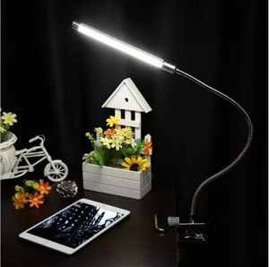 Luz de mesa flexible led de 6W, luces de escritorio ajustables, clip usb de 18LED en luz nocturna, lámparas de mesa de oficina para lectura, iluminación interior led