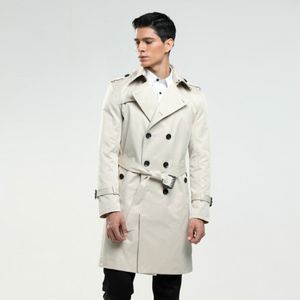 Trench-coat pour hommes taille sur mesure Angleterre double boutonnage veste décontractée d'affaires longue et mince