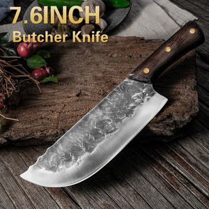 7.6" Kitchen Knife Handmade Forged Chinese Chef Knife 5CR15 Stainless Steel Professional Meat Cleaver Chef Knife Full Tang Handle