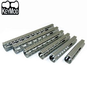 7/9/10/12/13.5/15 Inch Free Float Keymod Handguard Monolithic top rail Steel barrel nut FDE Color