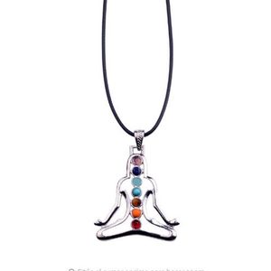 7 Chakra Reiki pierres guérison cristal colliers pendentifs santé amulette symboles 3D pierre pendentif à breloques Yoga collier collier200J