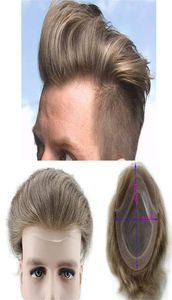 7 couleur Human Hair Toupee for Men Natural Straight Brown Light Remplacement de remplacement européen Remy Hair mâle Wig 10x84320624